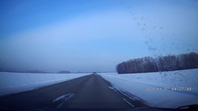 путь Кольцово - Берёзовка в мороз -30 днём