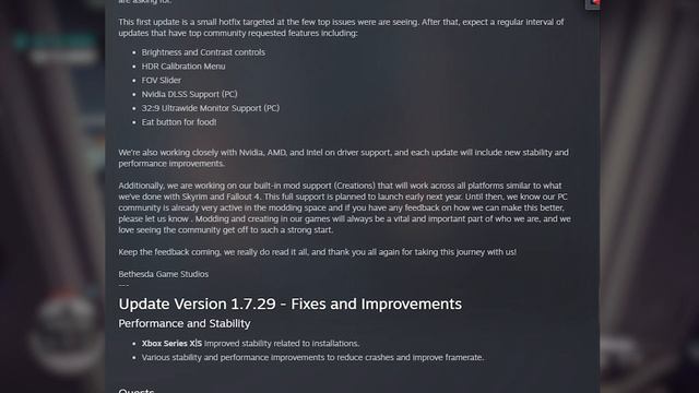 Bethesda Is Listening! - Starfield First Update Is Live Now! More Coming Soon. смотреть онлайн