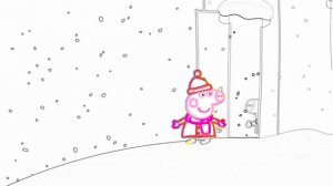 Свинка Пеппа Раскраска -  серия про Зиму и Снег - Карамелька рисует мультики для детей Ппепу Джорджа