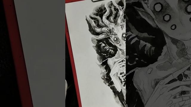 Рисую эскиз татуировки.