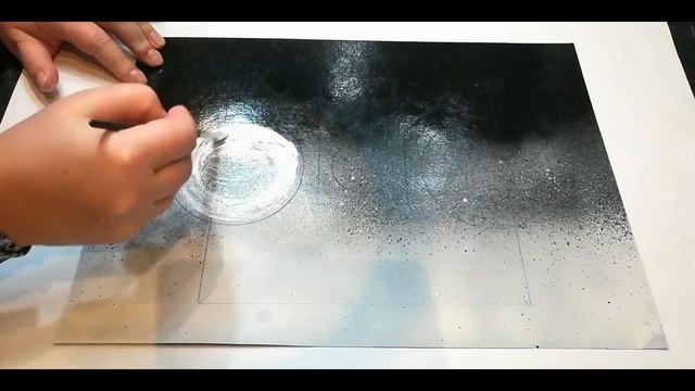 Картина АЛКИДНОЙ  ЭМАЛЬЮ и МАРКЕРОМ, как нарисовать. Геометрический 3d рисунок на бумаге. Art