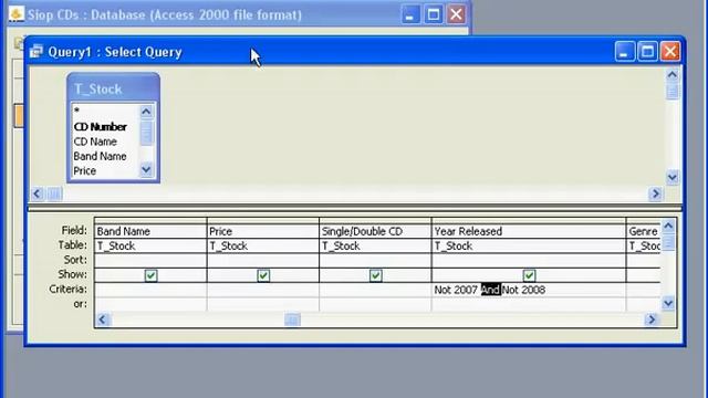 lecture 14 Using AND OR and NOT in Access Queries Boolean смотреть онлайн