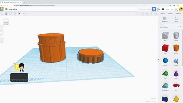 53) Make Simple Tower of Pisa with Tinkercad + 3D printing | 3D modeling How to make and design