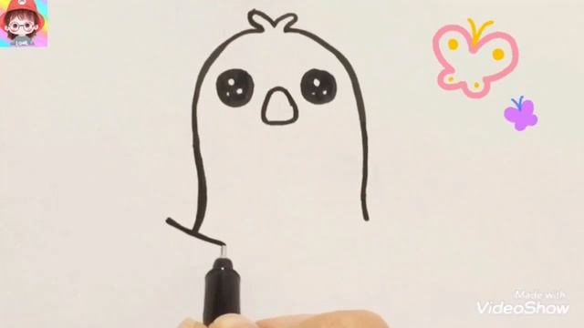 How to draw a chick / Как нарисовать цыпленка смотреть онлайн