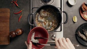 Сливочный суп с креветками