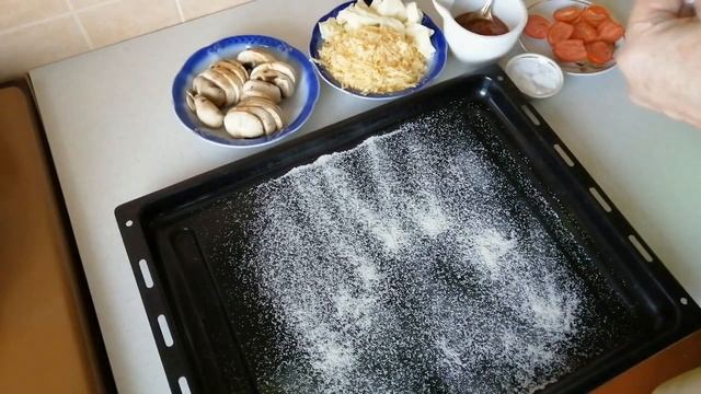 ПИЦЦА. Пицца с грибами. ЛУЧШИЙ РЕЦЕПТ. На тонком тесте.