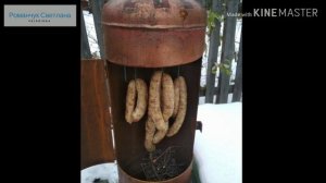 Коптильня из газового баллона! Тестовое копчение купатов. Результат выше всяческих похвал! НЯМ???