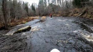 Тест новых  моделей складных плавников на перекатах Вьюна