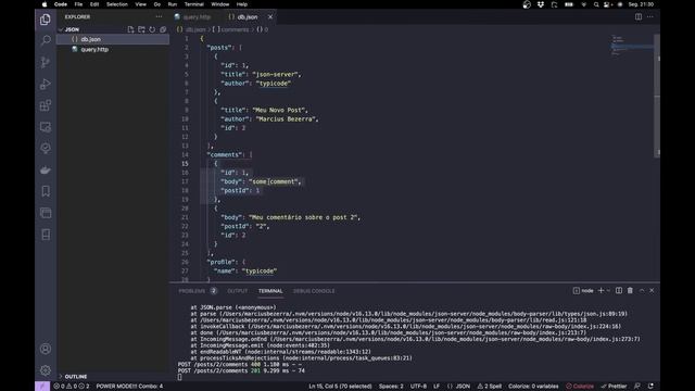 RESTClient e Json-Server - Como simular uma webapi e faça requests no próprio vscode!