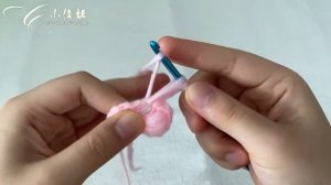 泡芙花｜How to Crochet Puff Stitch Flower｜Connieconnie