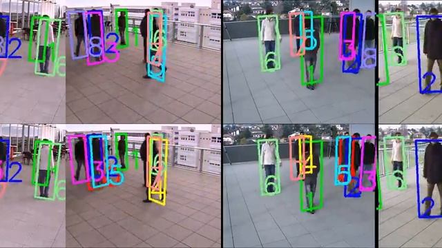 terrace1 multi-person tracking results, color features vs deep features смотреть онлайн