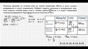 Задание №21. Теплоход. II часть. Алгебра ОГЭ математика 2023. Ященко 50вар.