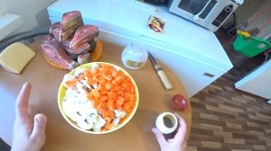 Кета в духовке с сыром и шампиньонами.