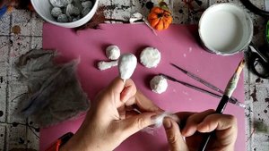 Делаем грибы из ваты  - 1 часть