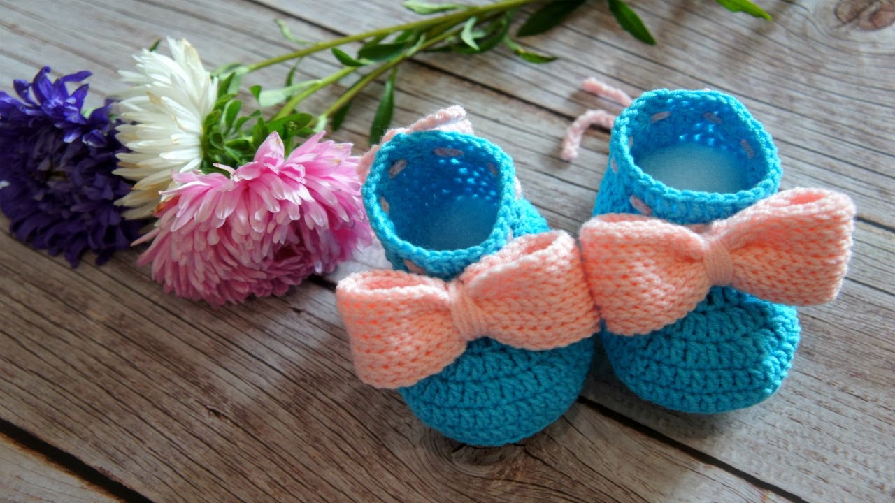 ВЯЗАНЫЕ ПИНЕТКИ КРЮЧКОМ С БАНТИКОМ смотреть онлайн