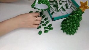 Елочка из глиттерного фоамирана. Christmas foamiran tree