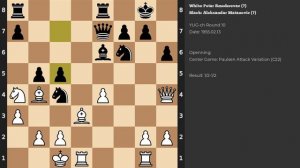 Petar Smederevac - Aleksandar Matanovic | Center Game: Paulsen Attack Variation | 1955
