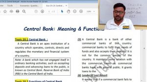 Chapter-21 Central Bank : Meaning & Functions, Reserve Bank of India: Meaning & functions, Class12t