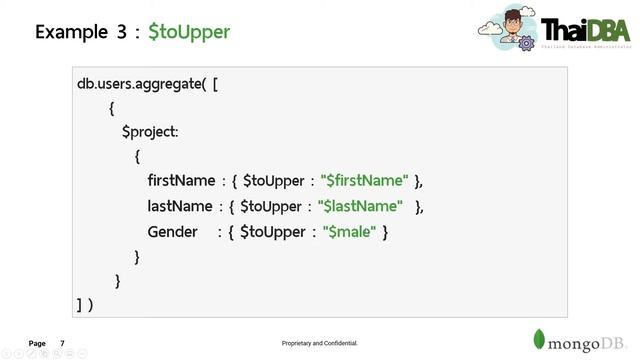 สอน MongoDB - ตอนที่ 27 ตัวดำเนินการ first ,last, toUpper, toLower | ThaiDBA смотреть онлайн