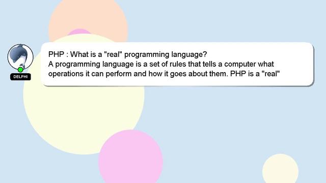 PHP : What is a "real" programming language?
