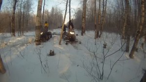 Жесть утопление 4  х снегоходов