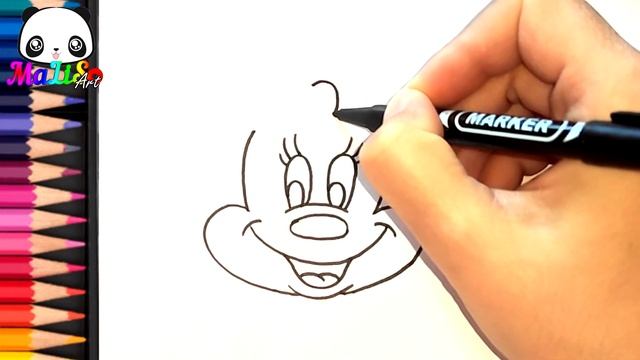 Как нарисовать Минни Маус | Простые рисунки | How to draw Minnie Mouse | Як намалювати Мінні Маус
