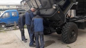 Первый выезд из бокса ГАЗ-66 с двигателем HINO J07C.