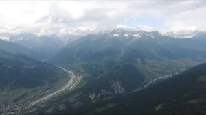 Грузия. Горы Местии с высоты птичьего полёта.