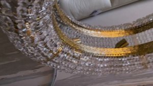 Люстра потолочная из хрусталя С зеркалом 700 мм Италия-Кольцо завода Гусь-Хрустальный