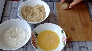 Грибы шампиньоны в панировке  с хрустящей корочкой