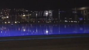 Мышуни идут плавать в красивом ночном бассейне