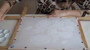 Видео мастер-класс «Маки» панно в технике холодного батика на хлопке