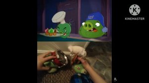 Angry birds Toons cave pig spilt angry birds Toons plush cave pig Kinemaster version