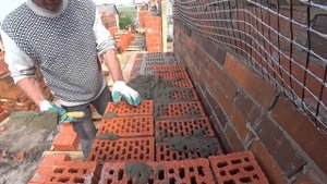 Скирдуем кирпич 2нф(двушка) в стену