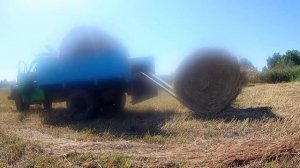 ПОГРУЗКА
 РУЛОНА СЕНА ЛЕБЕДКОЙ
