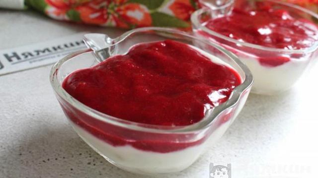 Творожный десерт со сливовым пюре легкий и полезный