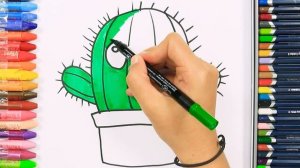 Как нарисовать кактус | Раскраски детей HD | Рисование и окраска | Рисование для детей