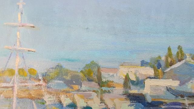 Бухта. Лодочки.ЖуравлёваАрт.  голубая выставка