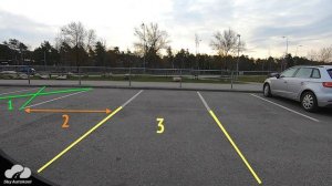 Парковка задним ходом, парковка по линиям, парковка под 45 градусов. Часть 1