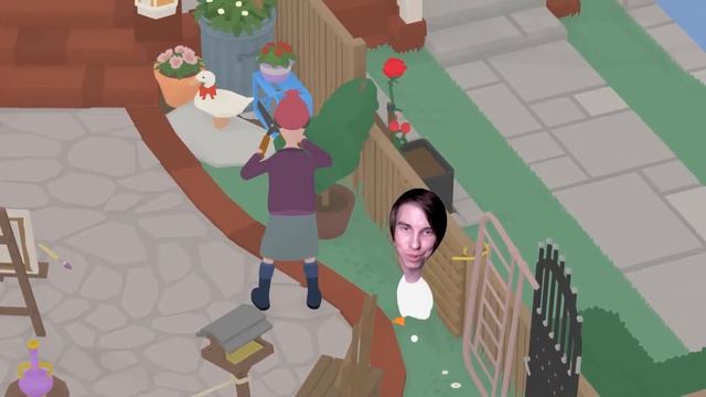 Срезал розу и пролил чай | Прохождение Untitled Goose Game #14