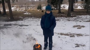 Финская свеча / Костер из полена, легко делается и долго горит / Finnish candle