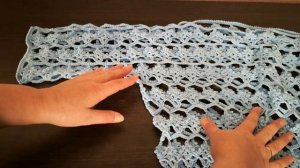 Пляжная туника или летнее платье крючком "Голубая лагуна"