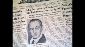 NEWSPAPER DEATH ANNOUNCEMENT OF JOHN BARRYMORE