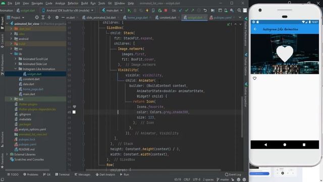 Instagram Like Animation Flutter | Speed Code | Code With Nix | Animator Package