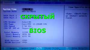 Как зайти в скрытый BIOS