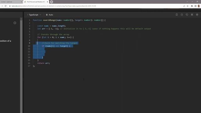 34. find first and last position of element in sorted array, LeetCode daily Challenge | Typescript смотреть онлайн