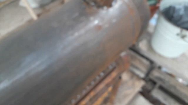 Печь из двух газовых баллонов с водным контуром. Часть 1. смотреть онлайн