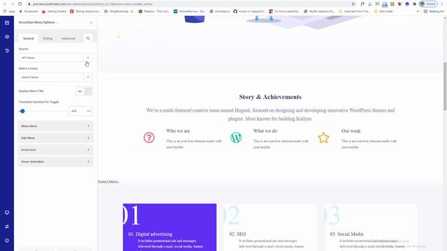 Accordion Menu Element for Zion Builder