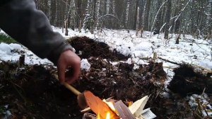 Строим шалаш в лесу/часть1/a hut in the forest/bushcraft