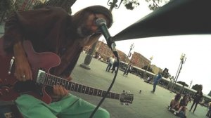Busking in Nice - Markus K plays 'Blue', 'Jumping Jack Flash', 'In Awe'
